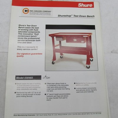 Lot of 6 Vintage Shure OEM Industrial Shop Furniture + Fixtures Catalo