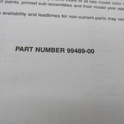 Harley Davidson OEM 1989-2000 Painted Parts Official Factory Manual 99