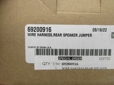 Harley Davidson Genuine NOS Wire Harness Rear Speaker Jumper 69200916