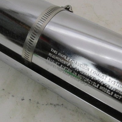 Pair of Harley OEM Stock Softail Street Bob Chrome Mufflers w/ Shields