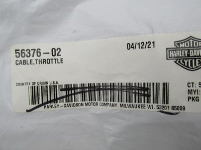 Harley Davidson Genuine NOS Throttle Cable 56376-02