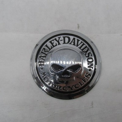 Harley OEM Chrome Skull Willie G Fuel Cap Medallion Cover Stick-on 996