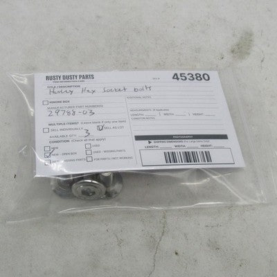 Lot of 3 Harley-Davidson OEM Hex Socket Flange Air Cleaner Cover Bolts