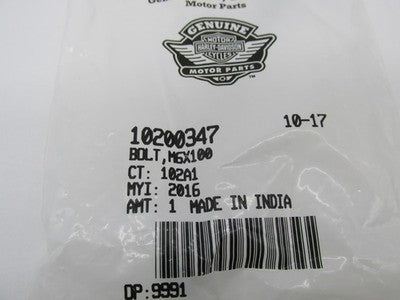 Harley-Davidson Genuine NOS M6 x 100MM Rocker Arm Hex Bolt 10200347