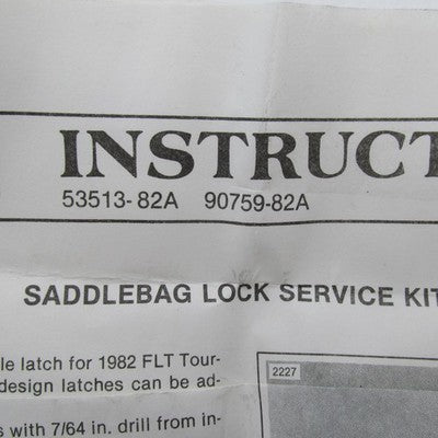Harley Davidson OEM NOS Tour pack Latch Lock Service Kit 53513-82A