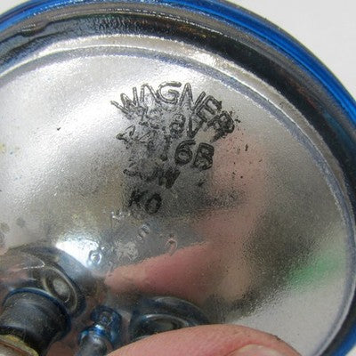 Pair of Wagner VTG 4-1/2" PAR36 Sealed Beam Police Spot Lamps Blue 12V