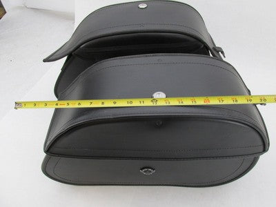 Pair of Viking Bags Harley Davidson Black Semi Rigid Lockable Saddleba