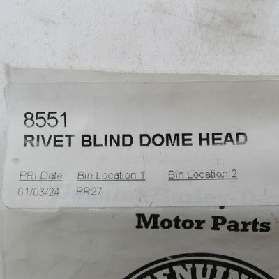 Lot of 10 Harley-Davidson OEM NOS Blind Dome Head Rivets 8551