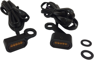 Drag Specialties LED Handlebar Marker Lights Black/Amber/Amber 2040-21