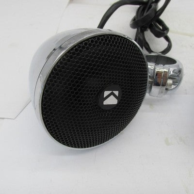 Pair of Kicker Chrome Handlebar Mounted Enclosed Speakers Weather Proo