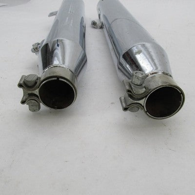Pair Harley OEM Stock Chrome Front Lower Mufflers 08-17 Dyna 64987-08A