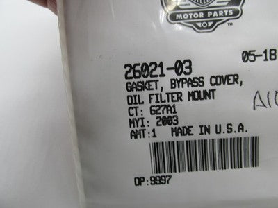 Harley-Davidson Genuine OEM NOS Oil Filter Mount Bypass Cover Gasket 2