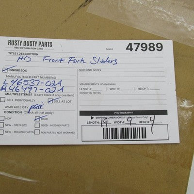 Pair of Harley Davidson OEM Lower Front Fork Sliders Showa 46537-02A 4