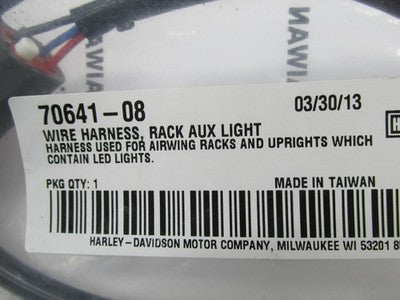 Harley Davidson Genuine NOS Rack Aux Light Wire Harness 70641-08