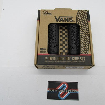 ODI Vans NIB V-Twin 1" Lock-On Grip HD TBW Set, Black/Mte Blk V31VHTWB