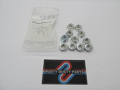 Lot of 11 Harley OEM NOS 3/8"-24 x 9/16" Hex Serrated Flange Locking N