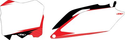 Factory Effex Pre-Cut Graphic Number Plate Kit White/Red 24-64356