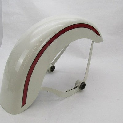 Harley OEM 97 Heritage Springer FLSTS Front Fender Birch White w/ Red