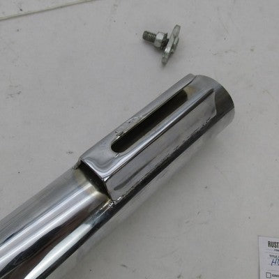 Pair of Vintage Harley Davidson Chrome Staggered Dual Exhaust Head Dra