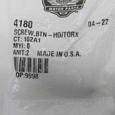 Lot of 2 Harley OEM NOS 3/8"-16 x 1-1/2" Torx Socket Button Head Screw