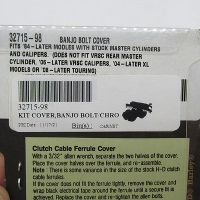 Harley-Davidson Genuine OEM NOS Chrome Banjo Bolt Cover 32715-98