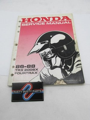 Honda Official Factory Genuine 1986-88 TRX 200SX Fourtrax ATV Service