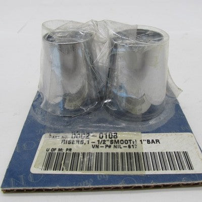 Novello NOS 1.5" Smooth Chrome 1" Handlebar Riser Extensions 0602-0108