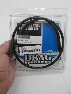 Drag Specialties NOS Harley Extended Front Brake Line Kit +6" Black 17