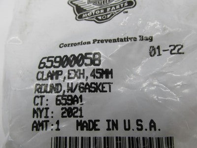 Harley-Davidson Genuine OEM NOS 45mm Round Exhaust Clamp w/ Gasket 659