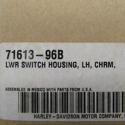 Harley-Davidson OEM NOS Left LH Lower Handlebar Switch Housing Chrome
