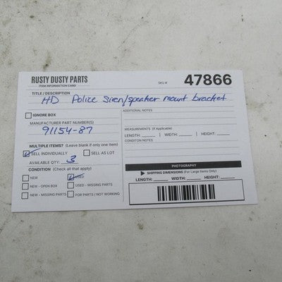 Harley Davidson Genuine Police Horn Siren Speaker Mount Bracket FLHTP