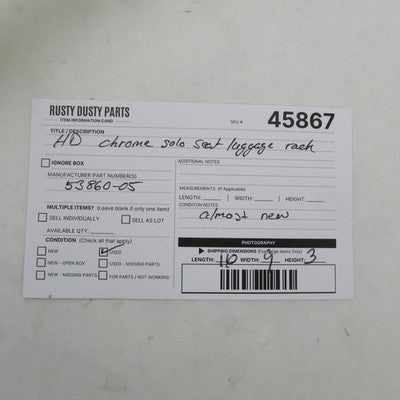 Harley Davidson OEM 05-17 Softail Deluxe FLSTN Chrome Luggage Rack 538