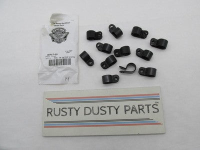 Lot of 12 Harley-Davidson Genuine NOS Black Cable Clamps 38717-91