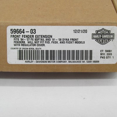 Harley Davidson OEM NOS Front Fender Ext. 84-07 FX Softail & 91-08 Dyn