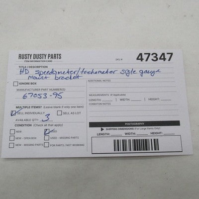 Harley Davidson OEM Black Speedometer Tachometer Gauge Mount Bracket 6