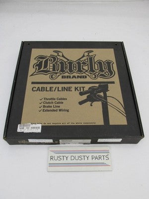 Burly NOS 12" Ape Hanger Control Cable Line Kit, Black B30-1197 0662-0