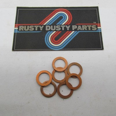 Lot of 7 Harley-Davidson NOS 3/8" x 9/16" x 1/16" Copper Washers 6033