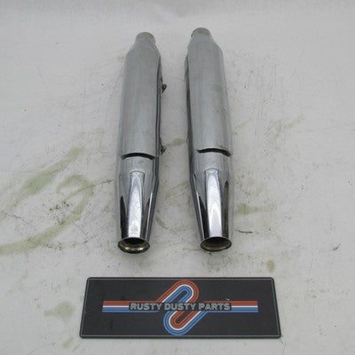 Pair of Harley OEM 05-06 Softail FLSTN Chrome Mufflers 65357-05 65358-