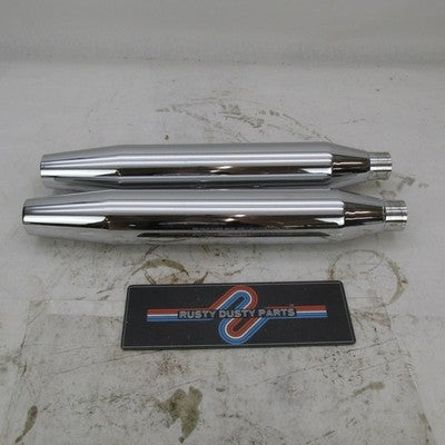 Pair of Harley Davidson OEM Softail Tapered Mufflers Chrome 65358-07 6
