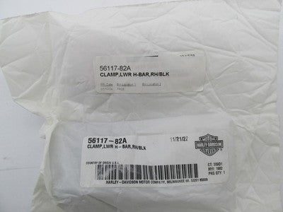 Harley Davidson Genuine NOS Handlebar Clamp Right Hand Black 56117-82A