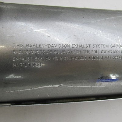Pair of Harley Chrome Mufflers w/ Crossover Pipe+Tips/Sheilds 64900112