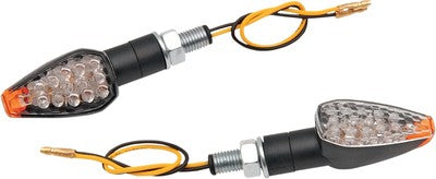 K & S LED Ultra Mini Stalk Marker Lights Triangle with Short Stem Blac