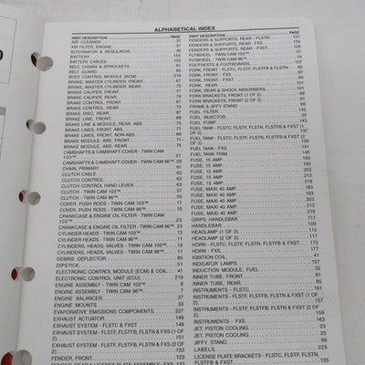 Harley Davidson Official Factory 2012 Softail Models Parts Catalog 994