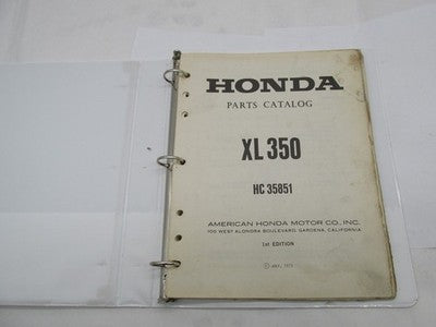 Honda Official Factory 1973 XL 350 HC35851 Parts Catalog Manual