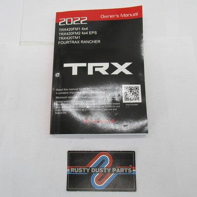 Honda 2022 Official TRX420 FourTrax Rancher ATV Series Owner's Manual