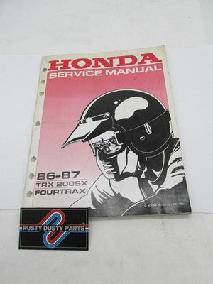 Honda Official Factory 1986-1987 TRX 200SX Service Shop Manual Book