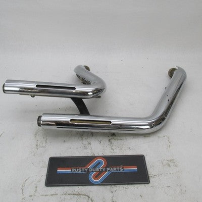 Harley OEM 18-Up M8 Fat Boy Breakout Exhaust Headers w/ Chrome Shields