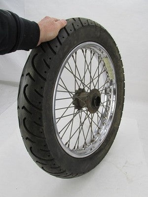 BSA A65 A50 Chrome Spoke Spoked Rear Quick Wheel w/ Challenger Tire 11