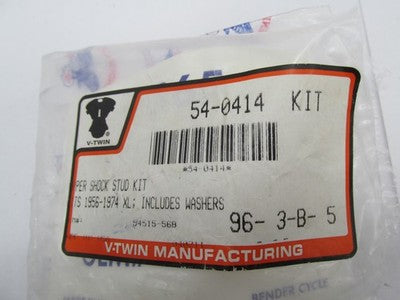 V-Twin NOS Harley 56-74 XL Upper Rear Shock Stud Kit Zinc 54-0414 | 54