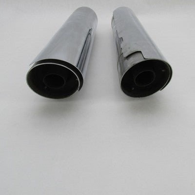 Pair of Harley OEM Softail Chrome Catalyst Mufflers w/ Shields 65872-0